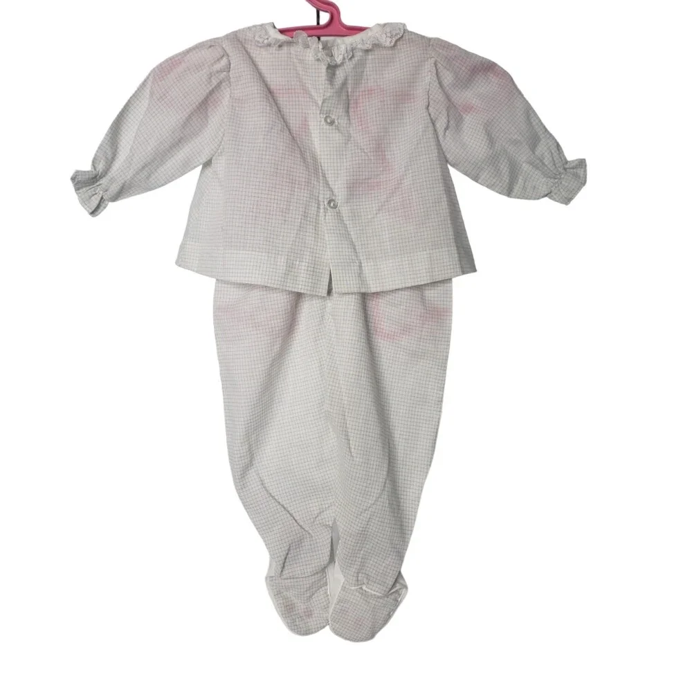 VINTAGE Baby Togs White Footed PJ Pajamas 6-9 Months